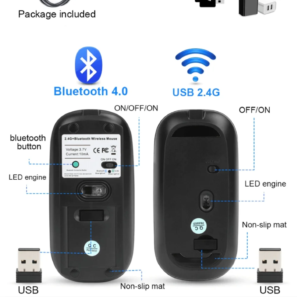 Nwot XBOSS X5 Ultra thin Bluetooth wireless rechargeable mouse.